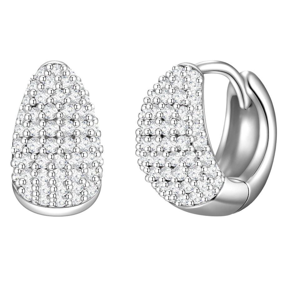 Glanzstücke München Srebrne kolczyki kreole srebro wysokiej próby Cyrkonia srebrny Kolczyki koła 1 ct Damski