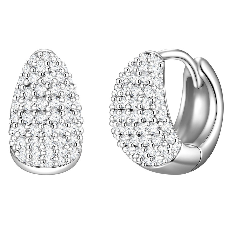 Glanzstücke München Srebrne kolczyki kreole srebro wysokiej próby Cyrkonia srebrny Kolczyki koła 1 ct Damski