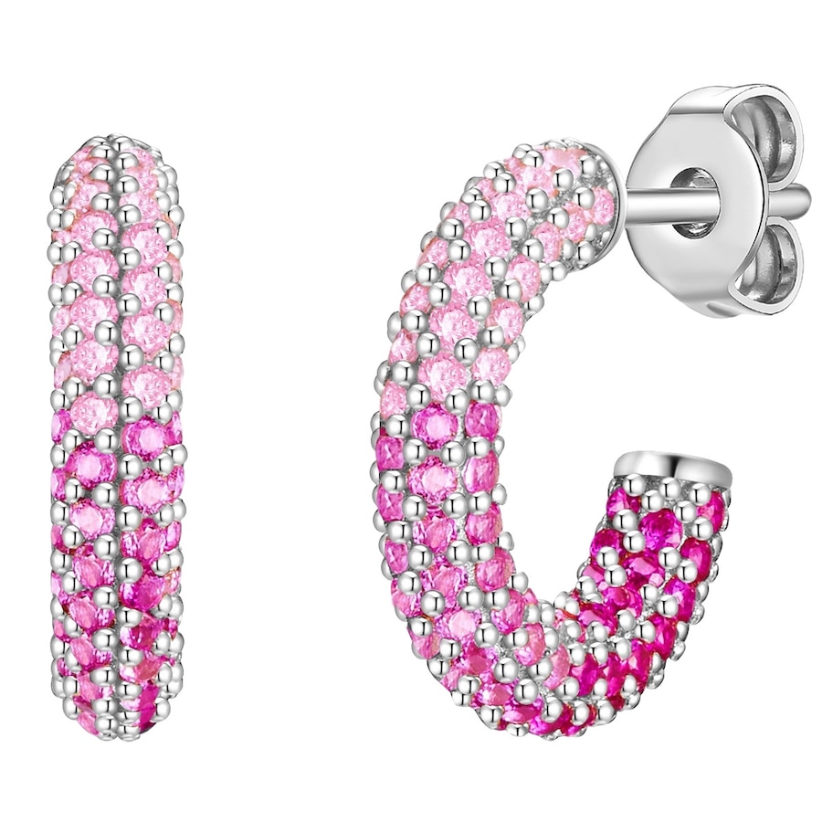 Glanzstücke München Srebrne kolczyki kreole srebro wysokiej próby Cyrkonia srebrny Kolczyki koła 1 ct Damski