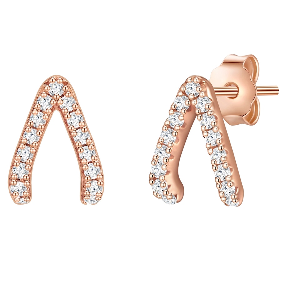 Glanzstücke München Srebrne kolczyki sztyfty srebro wysokiej próby Cyrkonia różowe złoto Kolczyki 1 ct Damski