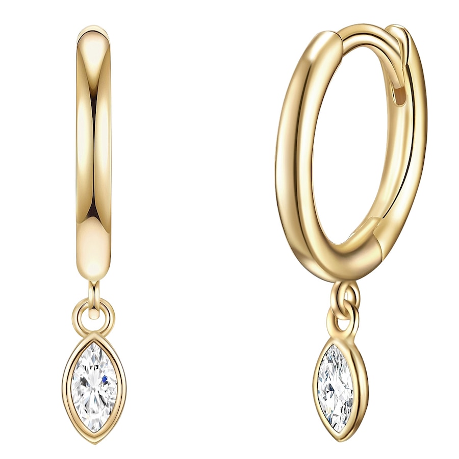 Glanzstücke München Srebrne kolczyki kreole srebro wysokiej próby Cyrkonia żółte złoto Kolczyki koła 1 ct Damski