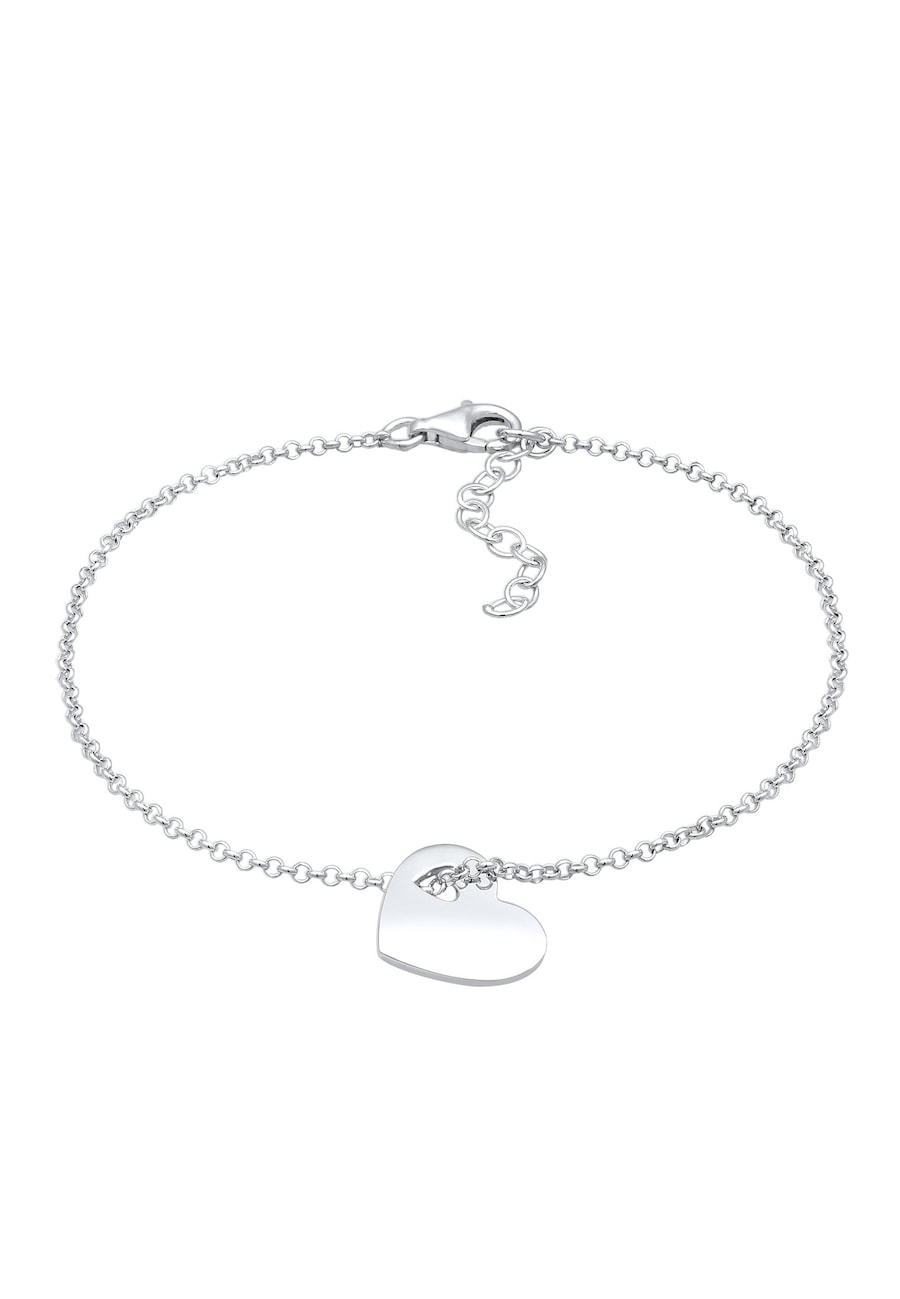 Elli Damskie serce z wycięciem Love w srebrze próby 925 Sterling Silver Bransoletki 1 ct