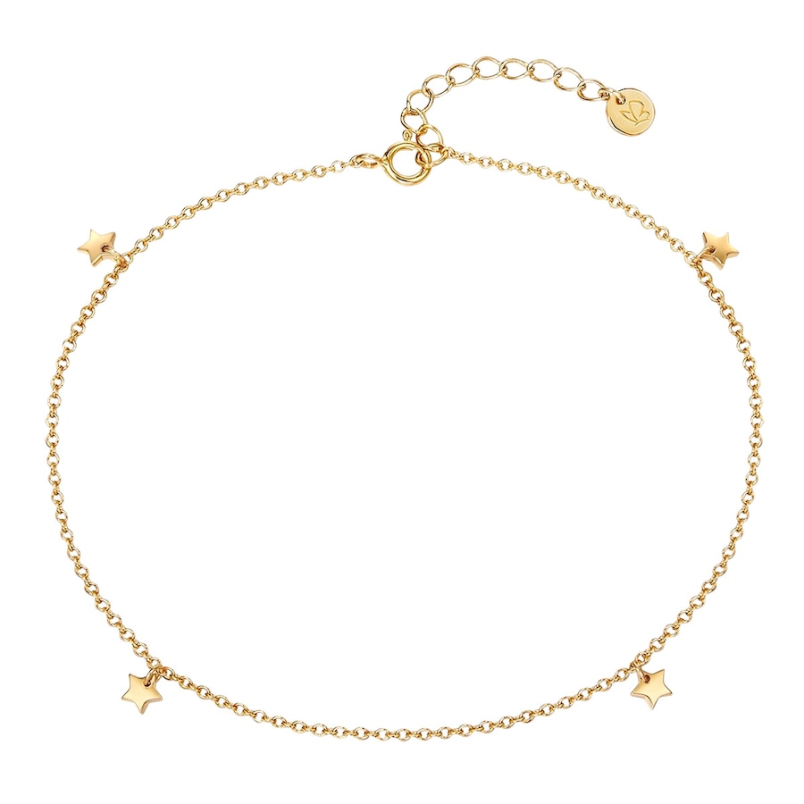 Glanzstücke München Srebrna bransoletka na stopę Gwiazda srebro wysokiej próby różowe złoto Bransoletki na nogę 1 ct Damski