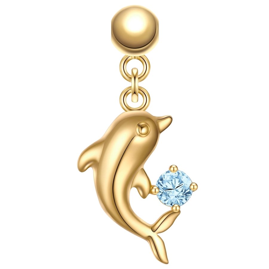 Glanzstücke München Charm Delfin Srebro wysokiej próby Żółte złoto Wisiorki 1 ct Damski