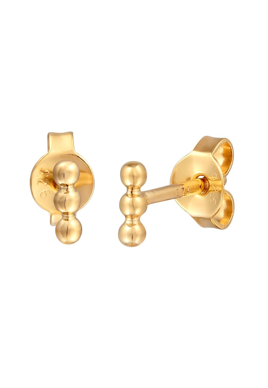 Elli Damskie kolczyki sztyfty w kształcie kuli z pozłacanego srebra próby 925 Sterling Silver Kolczyki 1 ct