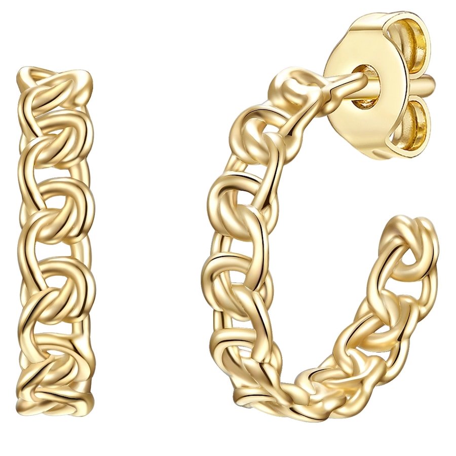 Glanzstücke München Srebrne kolczyki kreole srebro wysokiej próby żółte złoto Kolczyki koła 1 ct Damski