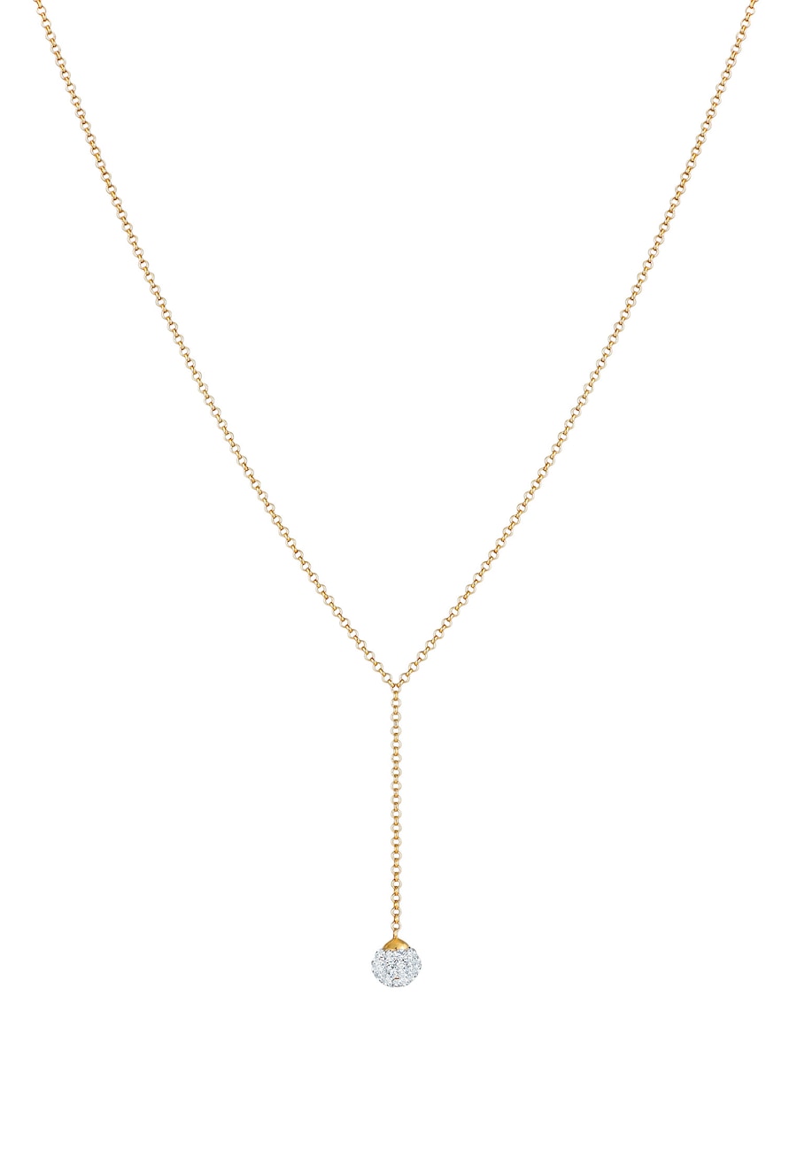 Elli Damski naszyjnik w kształcie litery Y z kryształkami ze srebra próby 925 Naszyjniki 1 ct