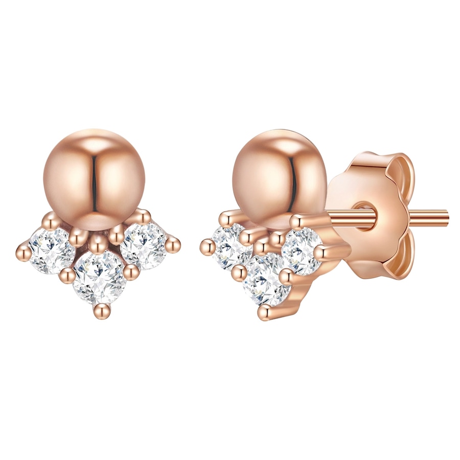 Glanzstücke München Kolczyki Kulka z Srebro wysokiej próby w Różowy złoty 1 ct Damski