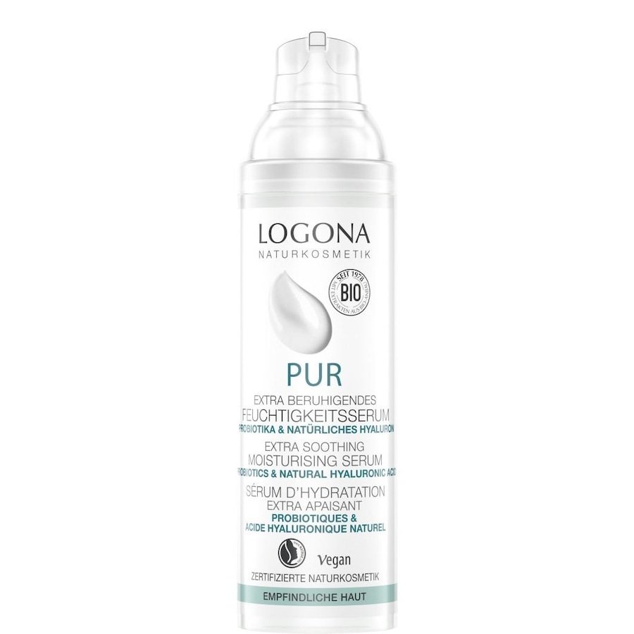 Logona Pur Intensywnie łagodzące nawilżające serum do twarzy z probiotykami Serum nawilżające 30 ml