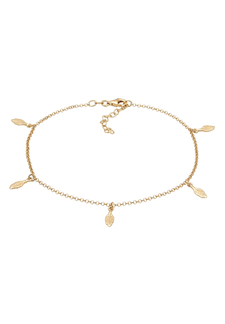 Elli Damska bransoletka na kostkę pióro zawieszka Boho w srebrze 925 Sterling Silver Bransoletki na nogę 1 ct Damski