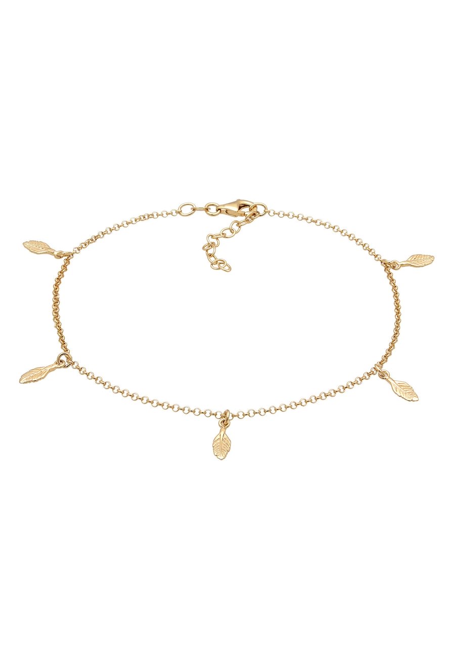 Elli Damska bransoletka na kostkę pióro zawieszka Boho w srebrze 925 Sterling Silver Bransoletki na nogę 1 ct Damski