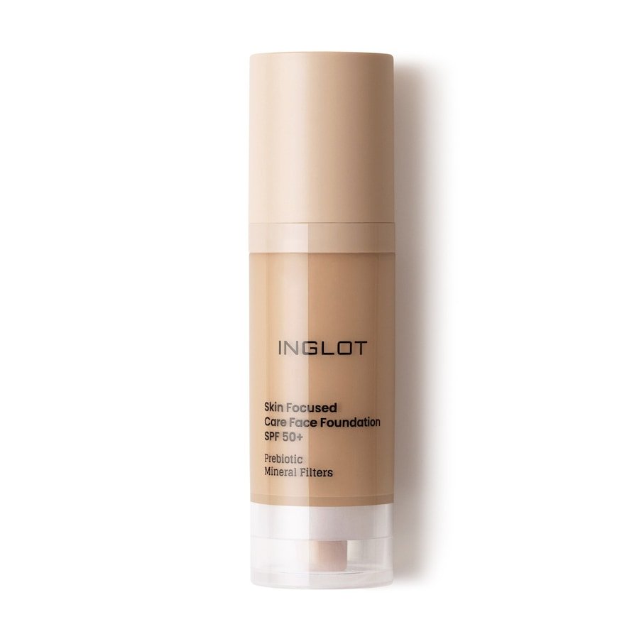 Inglot PIELĘGNACYJNY PODKŁAD DO TWARZY SKIN FOCUSED SPF 50 INGLOT 302 IVORY BEIGE Podkłady 30 ml 309 - MEDIUM APRICOT