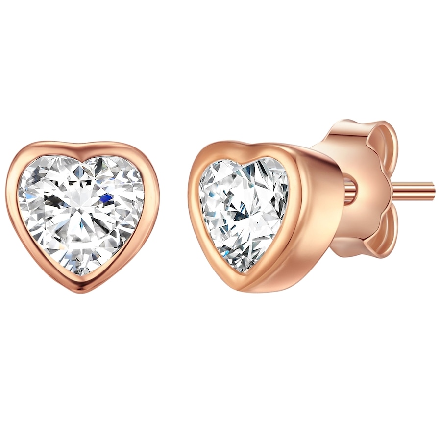 Rafaela Donata Srebrne kolczyki sztyfty Serce srebro wysokiej próby Cyrkonia srebrny Kolczyki 1 ct Damski