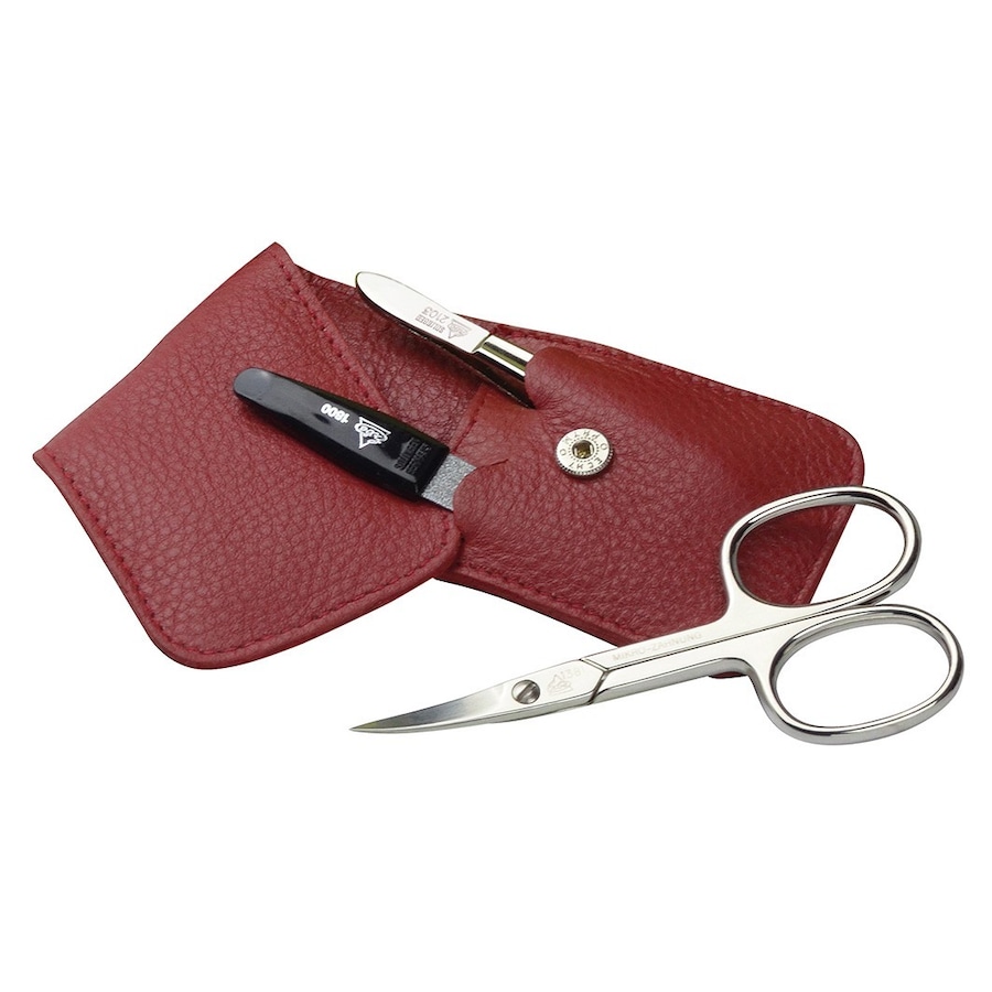 ERBE Manicure Pocket Case Range "Siena", red, 3 pcs. Kuferki do makijażu 1 ct 1 szt.