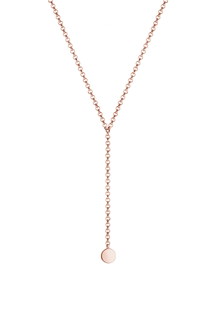 Elli Damski Choker Y-łańcuszek płytki Geo w srebrze 925 Sterling Silver Naszyjniki 1 ct