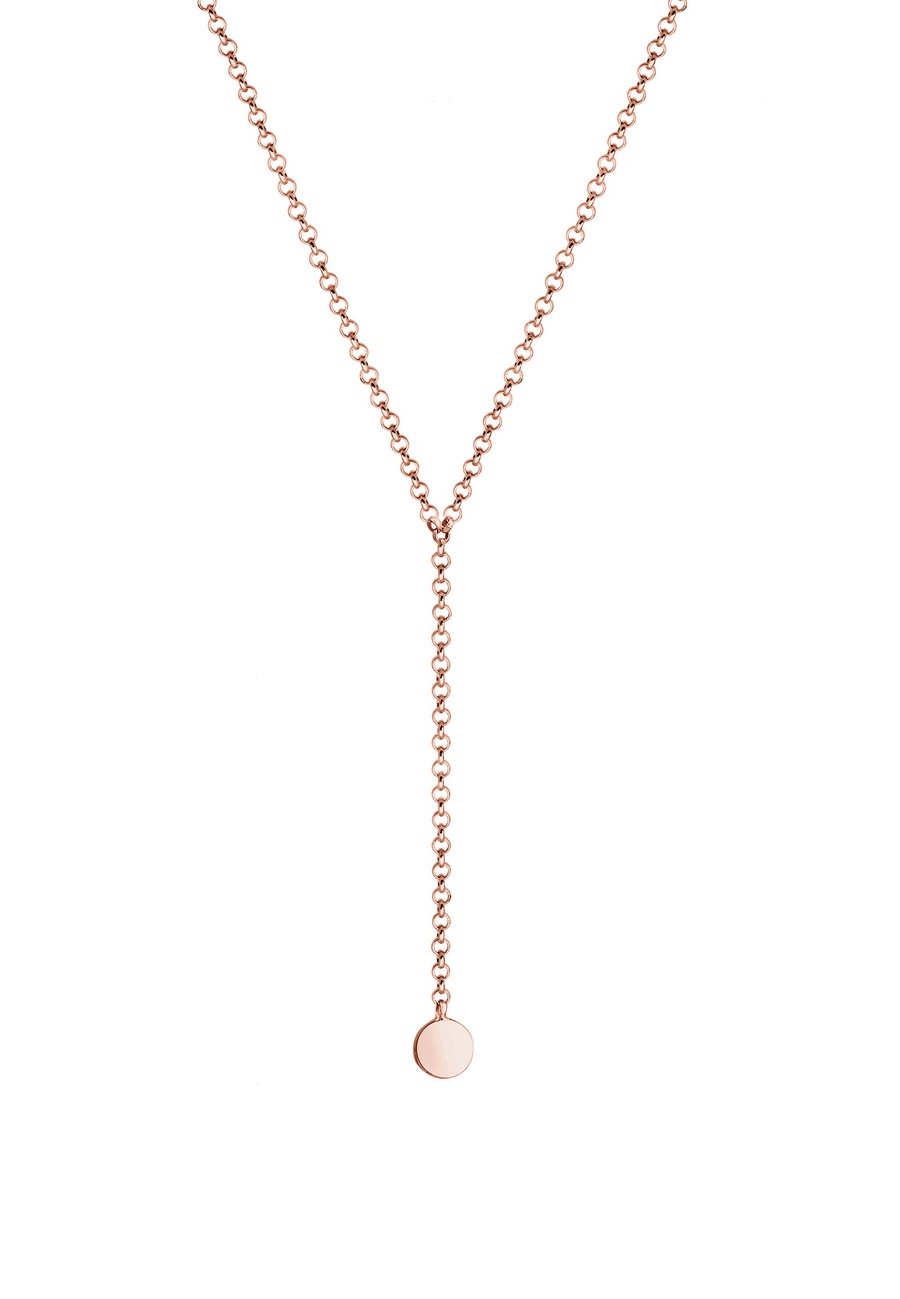 Elli Damski Choker Y-łańcuszek płytki Geo w srebrze 925 Sterling Silver Naszyjniki 1 ct