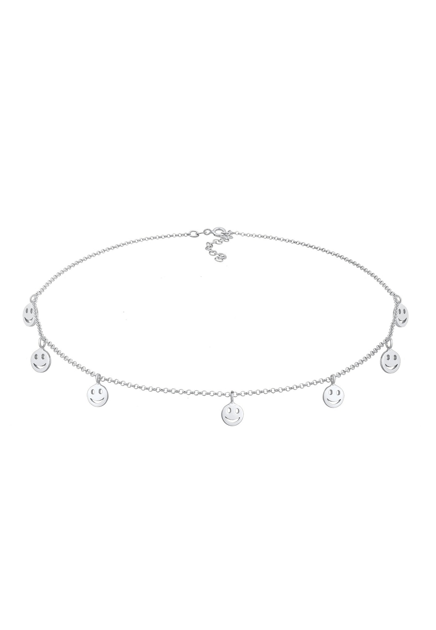 Elli Damski choker z smiling face Basic wykonany ze srebra próby 925 Sterling Silver Naszyjniki 1 ct