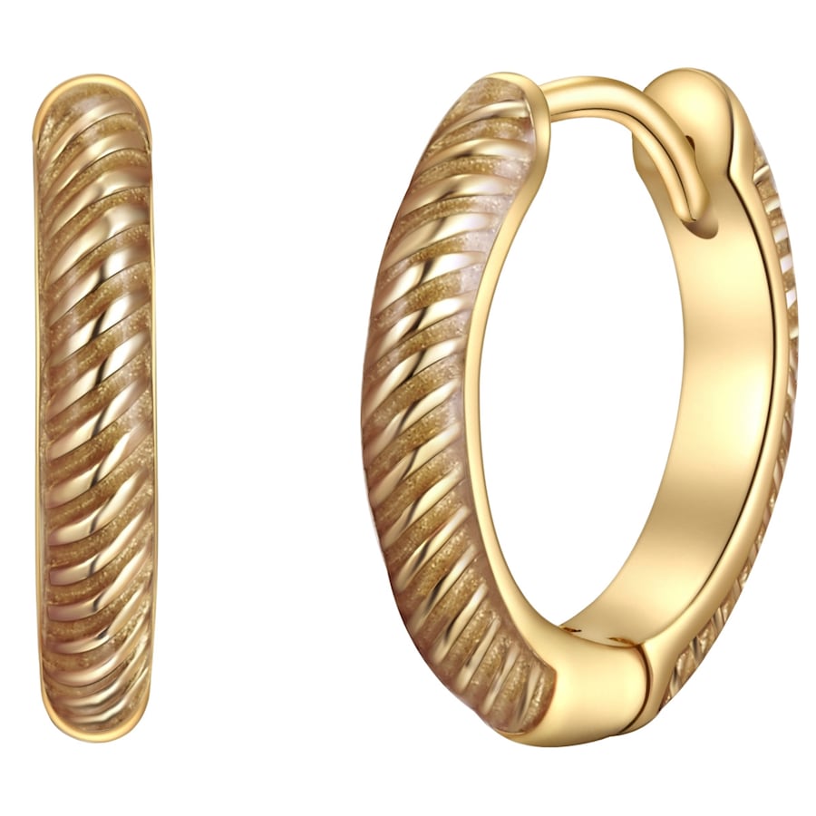 Glanzstücke München Srebrne kolczyki kreole srebro wysokiej próby żółte złoto Kolczyki koła 1 ct Damski