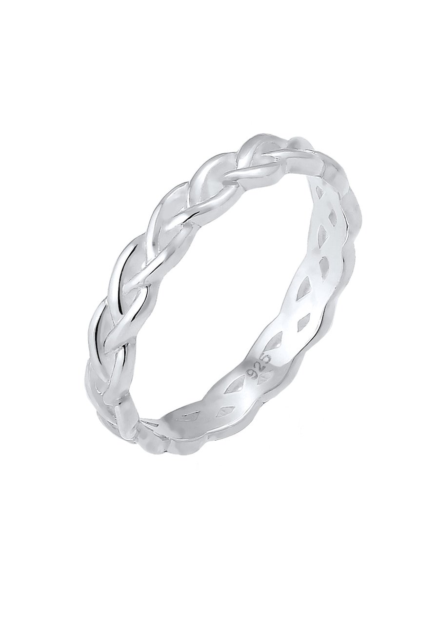 Elli Damski pleciony węzeł nieskończoności Trend w srebrze 925 Sterling Silver Pierścionki 1 ct