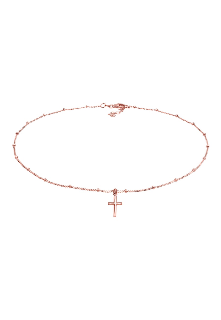 Elli Choker damski kulkowy Krzyż Wiary Podstawowy ze srebra próby 925 Sterling Silver Naszyjniki 1 ct Damski