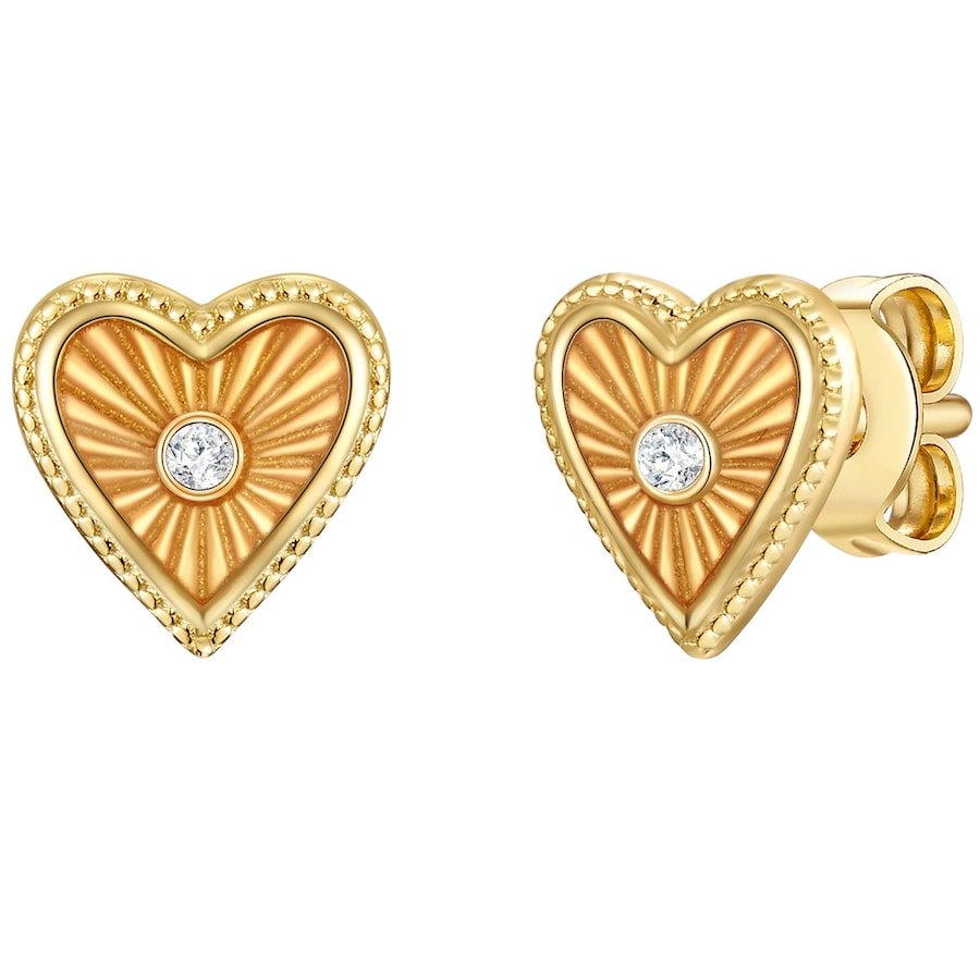 Glanzstücke München Srebrne kolczyki sztyfty srebro wysokiej próby Cyrkonia żółte złoto Kolczyki 1 ct Damski