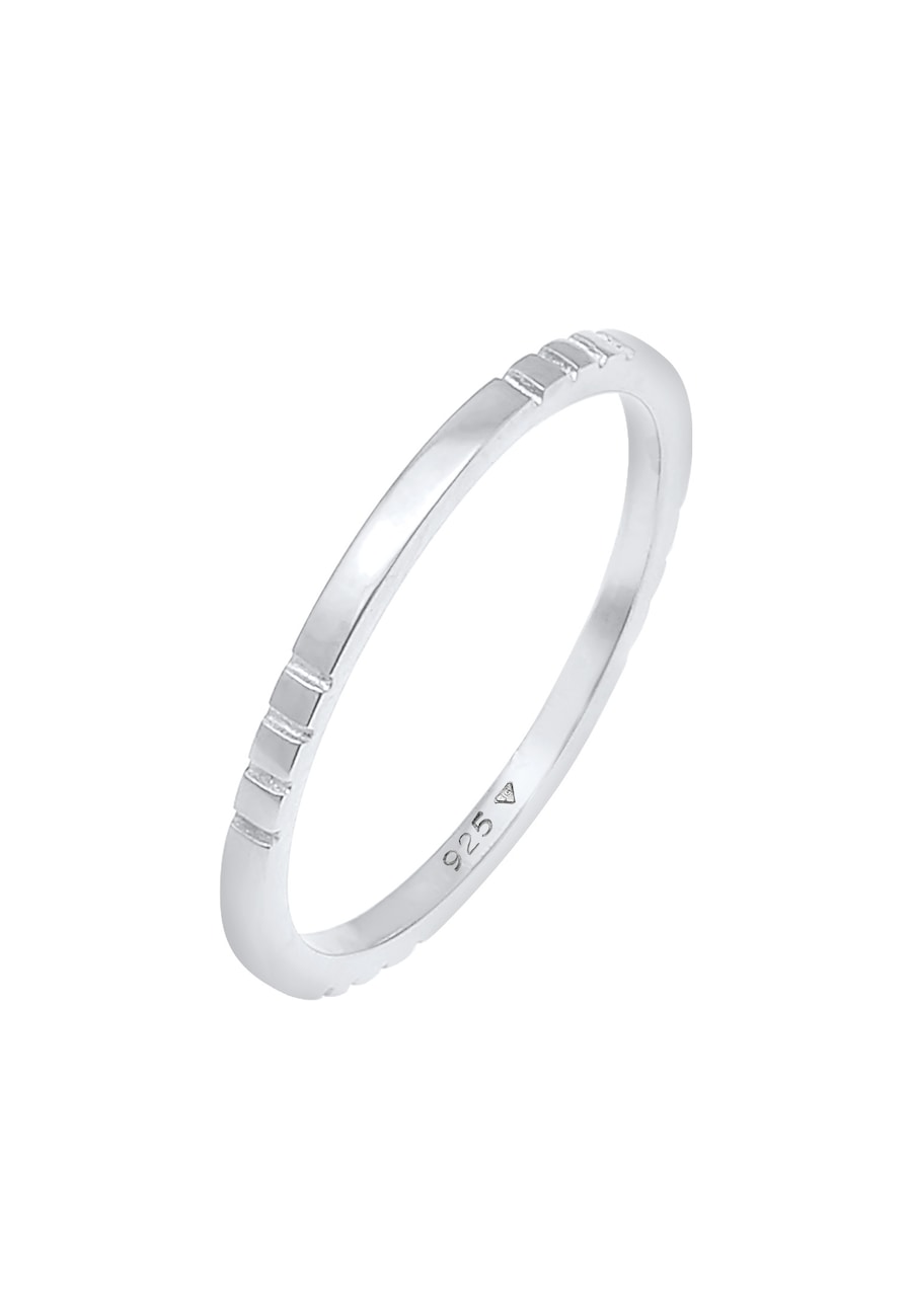 Elli Ladies Stacking Ring Ring Bandring Trend w 925 Sterling Silver Plated. Pierścionki 1 ct Damski