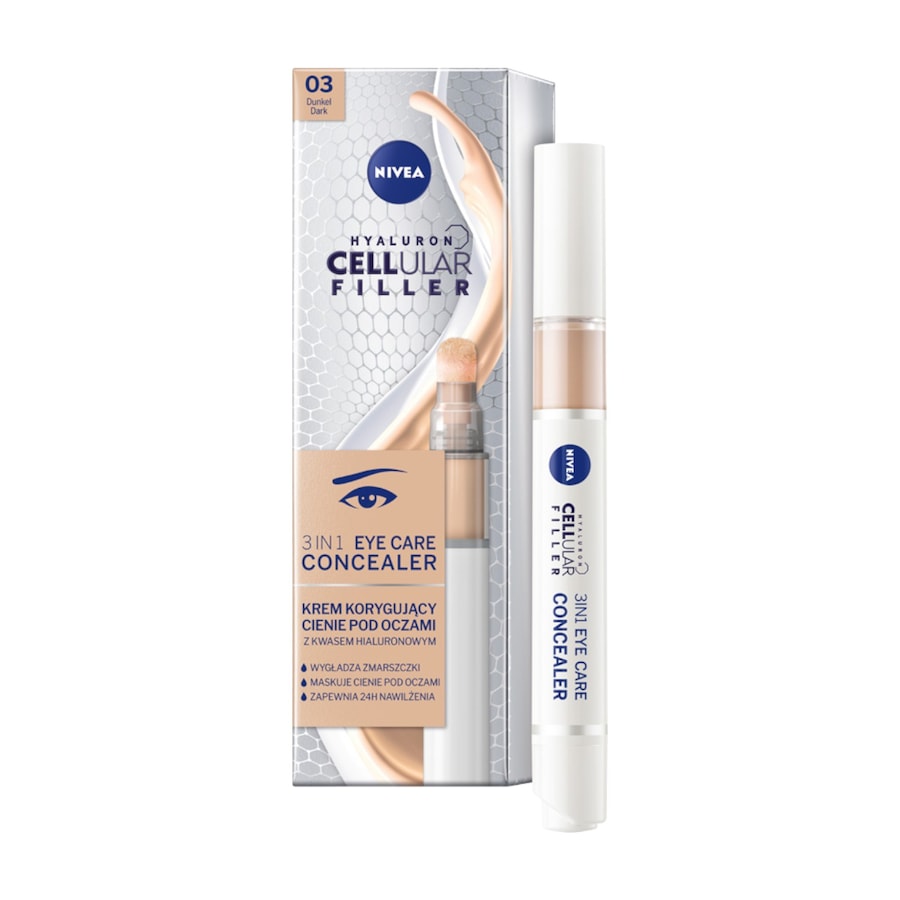 NIVEA NIVEA MEN Hyaluron Cellular Filler 3W1 Krem korygujący cienie pod oczami kolor naturalny, 4 ml Korektory DARK