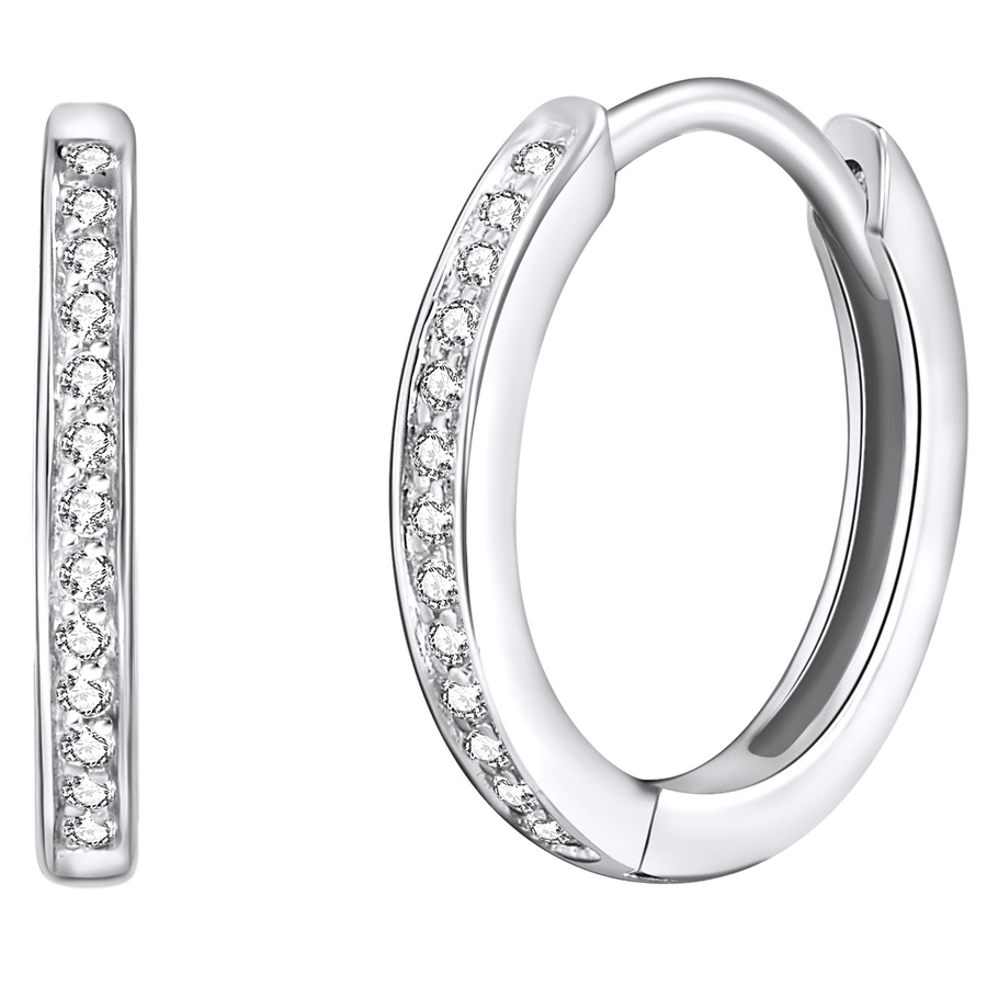 Rafaela Donata Srebrne kolczyki kreole srebro wysokiej próby Cyrkonia srebrny Kolczyki koła 1 ct Damski