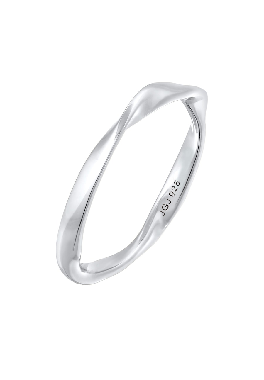Elli Damska obrączkaTwisted Skręcona Basic ze srebra próby 925 Sterling Silver Pierścionki 1 ct Damski