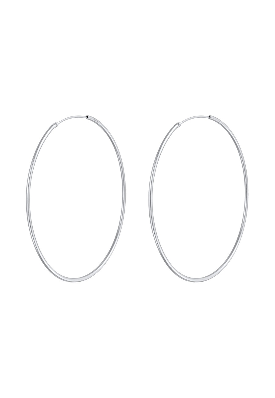 Elli Damskie kolczyki kreole Basic filigranowe ze srebra próby 925 Sterling Silver Kolczyki koła 1 ct