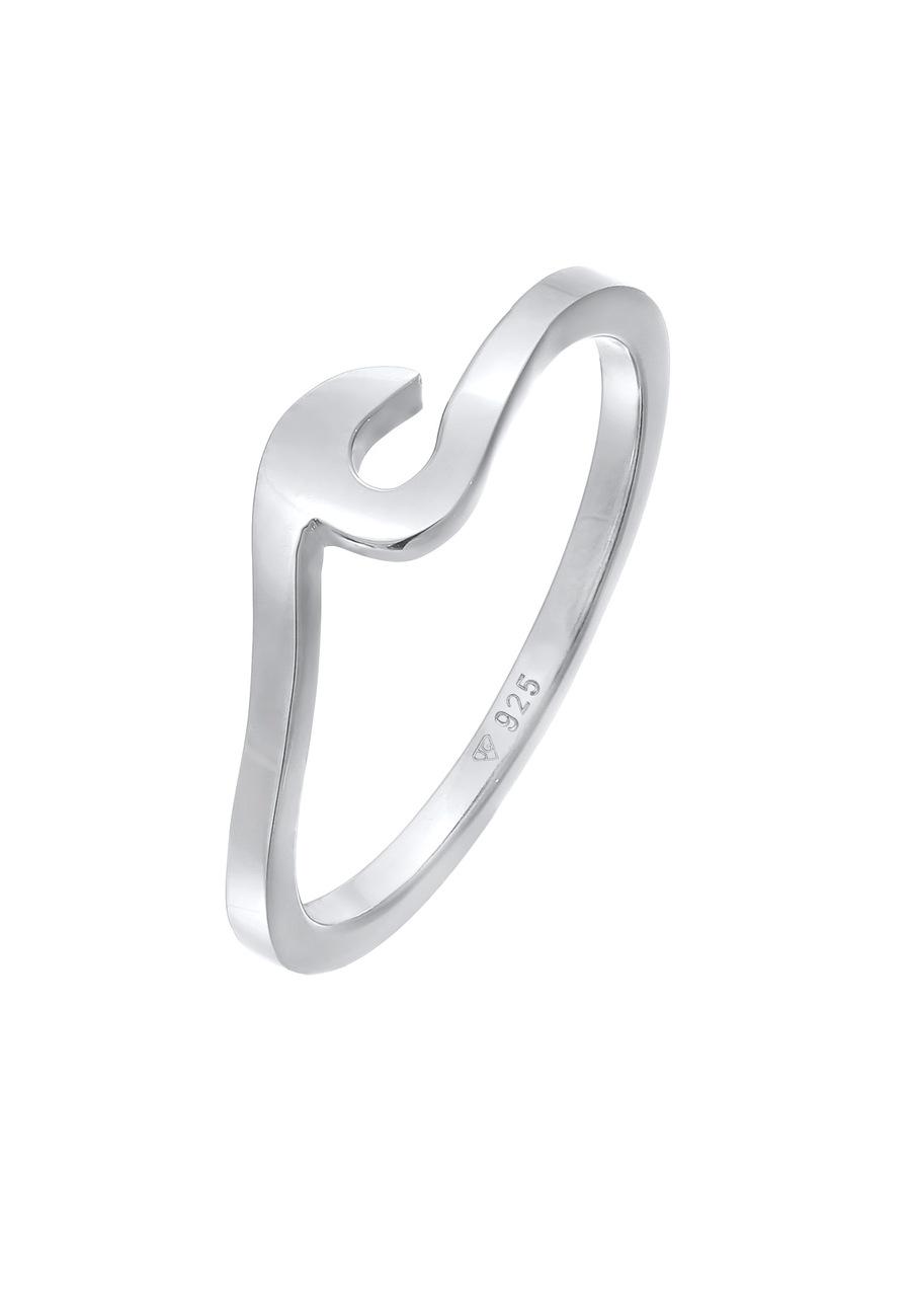 Elli Damskie fale Basic Trend w srebrze 925 Sterling Silver Pierścionki 1 ct