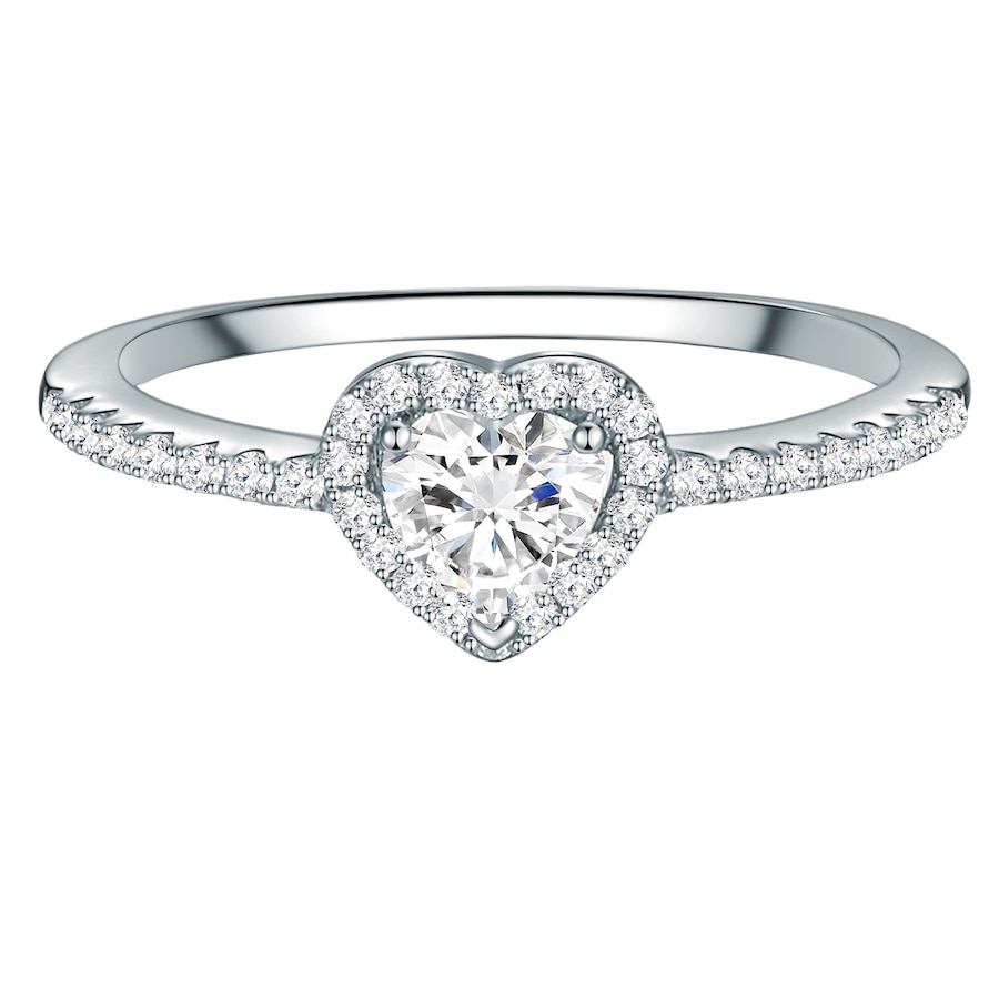 Trilani Srebrny pierścionek Serce srebro wysokiej próby Cyrkonia srebrny Pierścionki 1 ct Damski