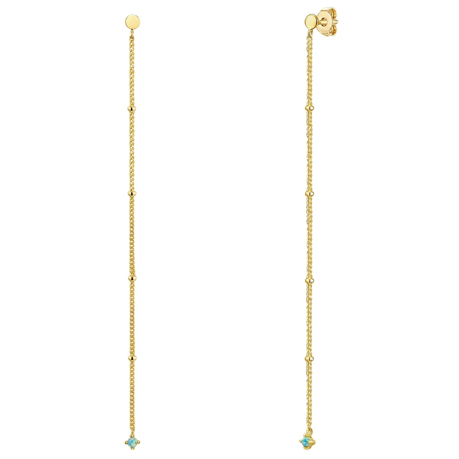 Glanzstücke München Srebrne kolczyki sztyfty srebro wysokiej próby Opal (synt.) żółte złoto Kolczyki 1 ct Damski