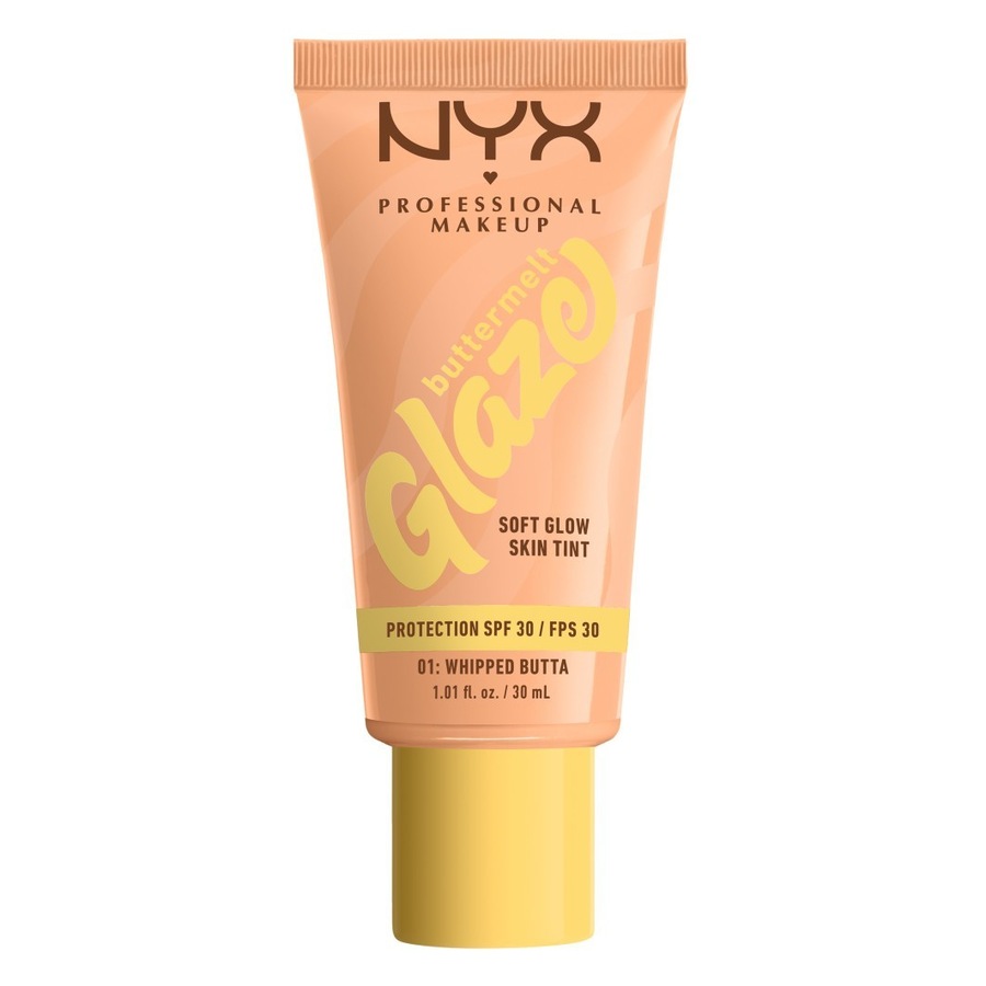 NYX Professional Makeup Buttermelt Glaze, Tint do twarzy z SPF 30 Podkłady 30 ml 01W - WHIPPED BUTTA
