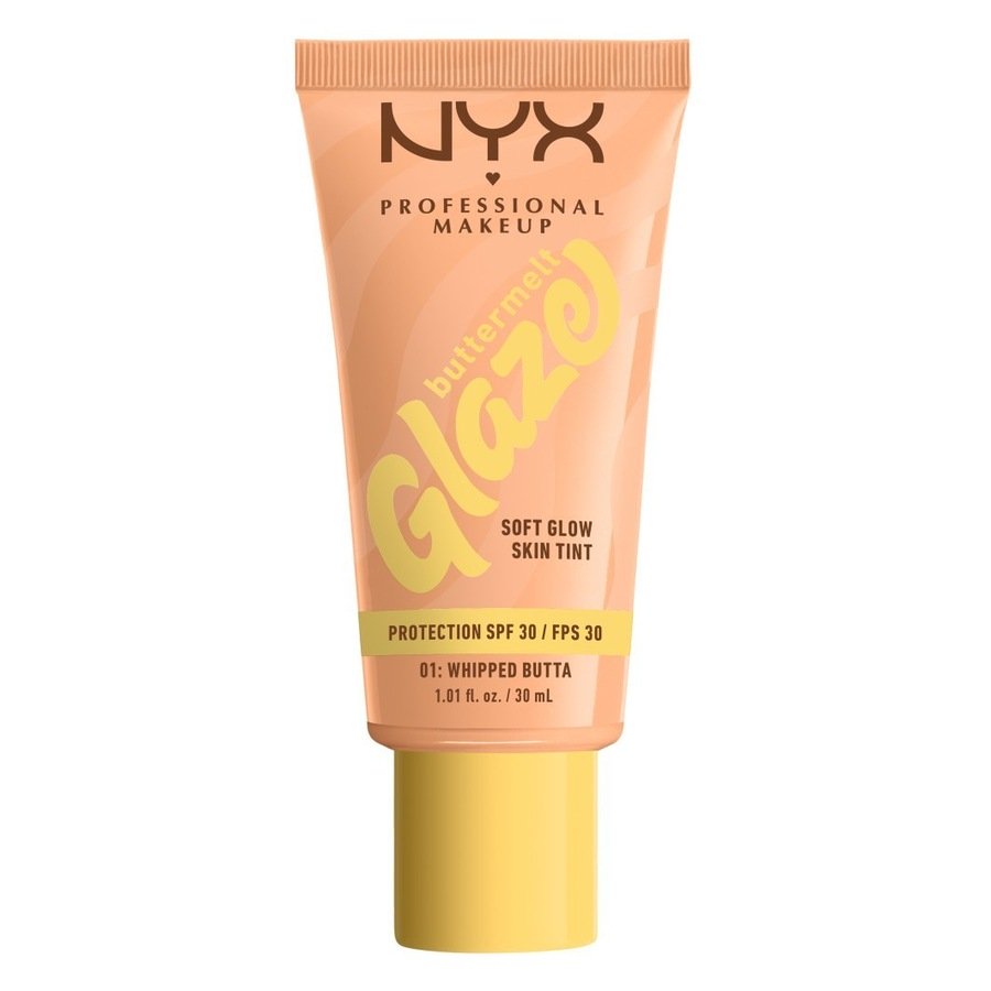 NYX Professional Makeup Buttermelt Glaze, Tint do twarzy z SPF 30 Podkłady 30 ml 01W - WHIPPED BUTTA