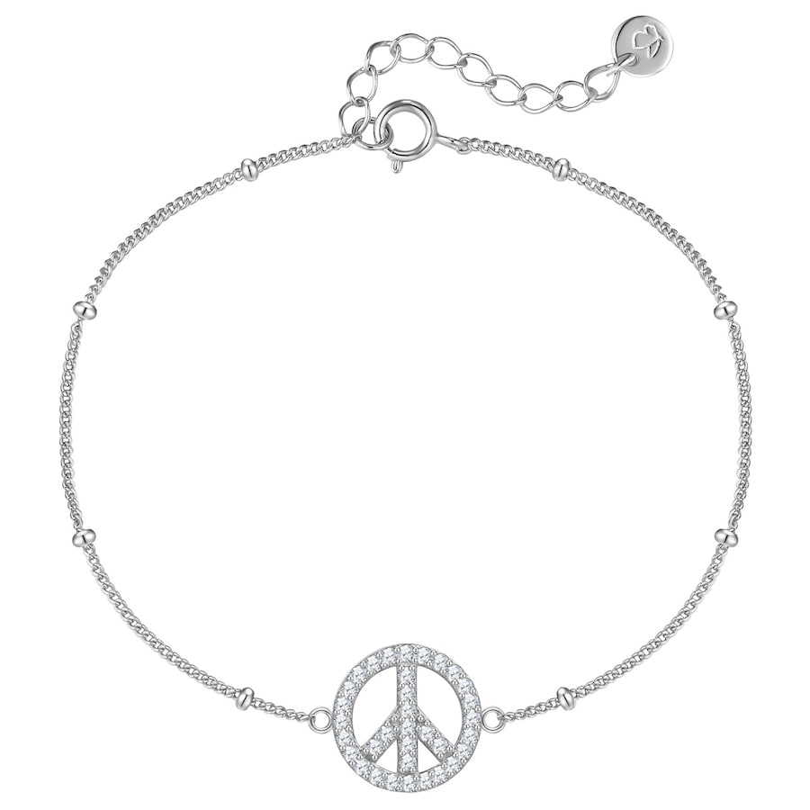 Glanzstücke München Bransoletka Peace Srebro wysokiej próby Srebrny Bransoletki 1 ct Damski