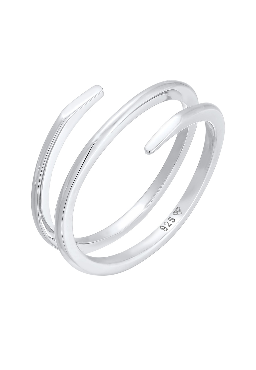 Elli Damski zawijany filigranowy Twist Trend, srebro 925 Sterling Silver Pierścionki 1 ct