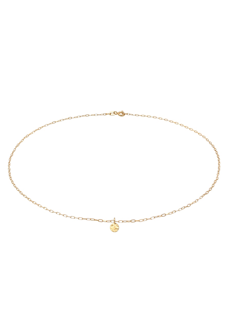 Elli Damski wisiorek płaski ze strukturą ponadczasowy ze srebra próby 925 Sterling Silver Naszyjniki 1 ct