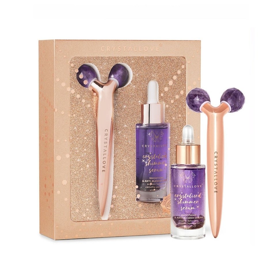 Crystallove Amethyst 3D lift & sculpt set – masażer liftingujący i serum Zestawy do pielęgnacji twarzy 1 ct