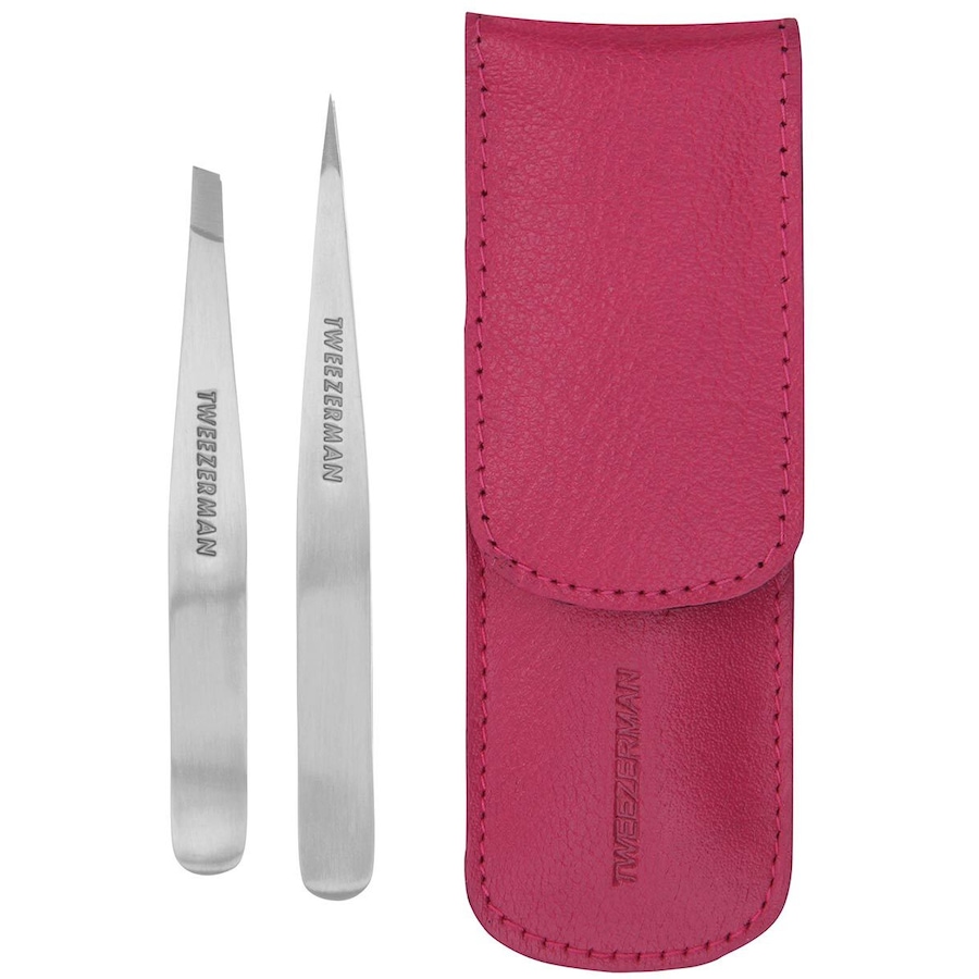 Tweezerman Petite Tweeze Set with Case - Pink Pęsety 1 ct Petite Tweeze Set With Pink Case
