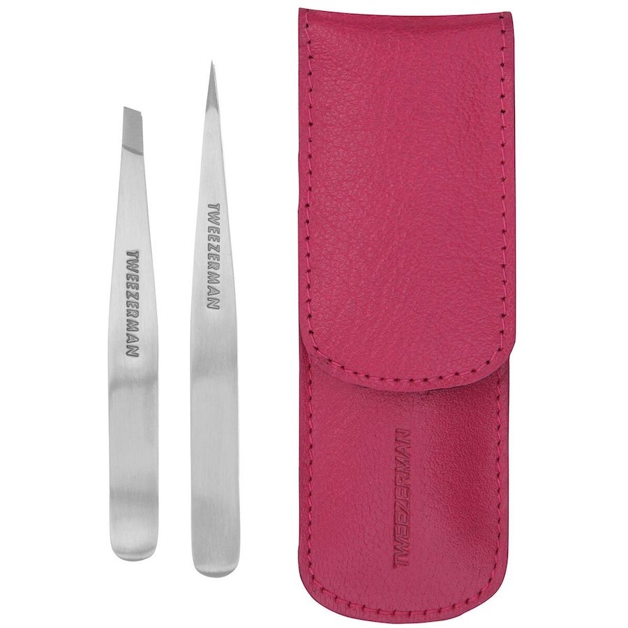 Tweezerman Petite Tweeze Set with Case - Pink Pęsety 1 ct Petite Tweeze Set With Pink Case
