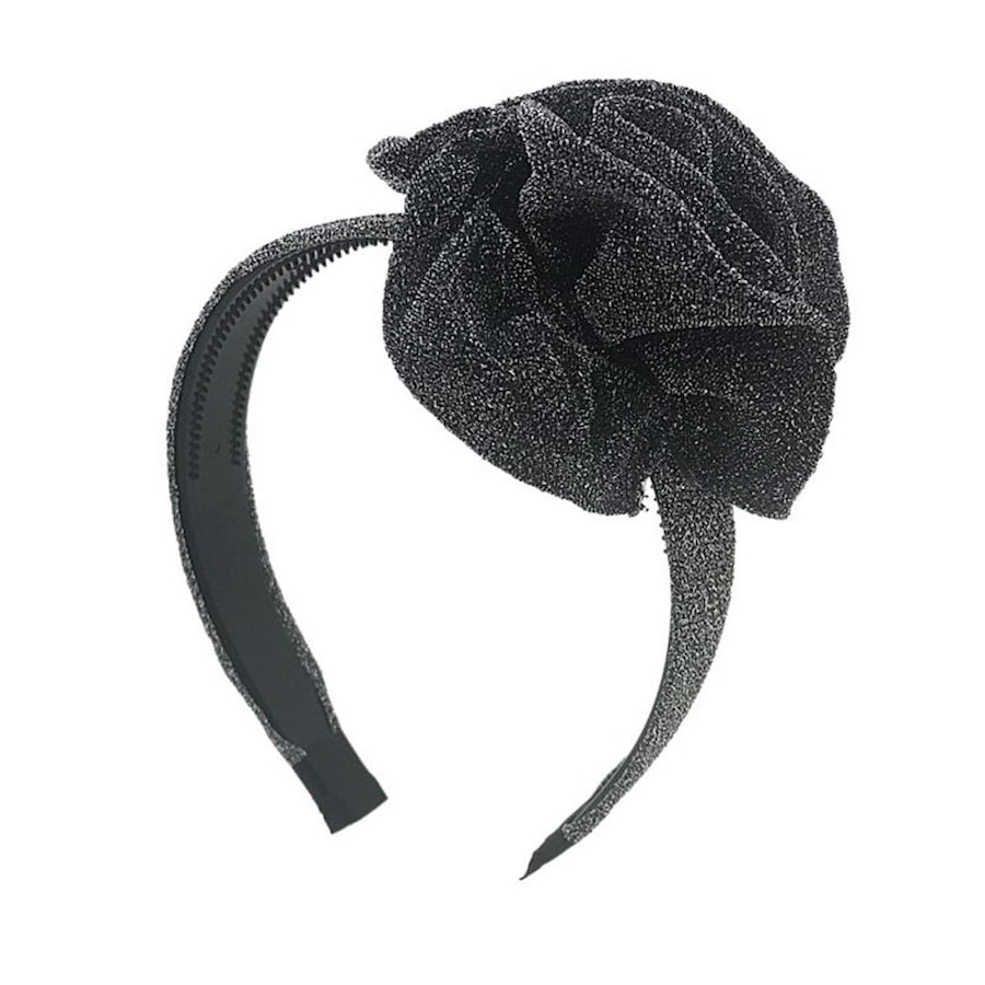 SOHO SOHO brokatowa opaska z kokardką Opaski do włosów 1 ct Czarny