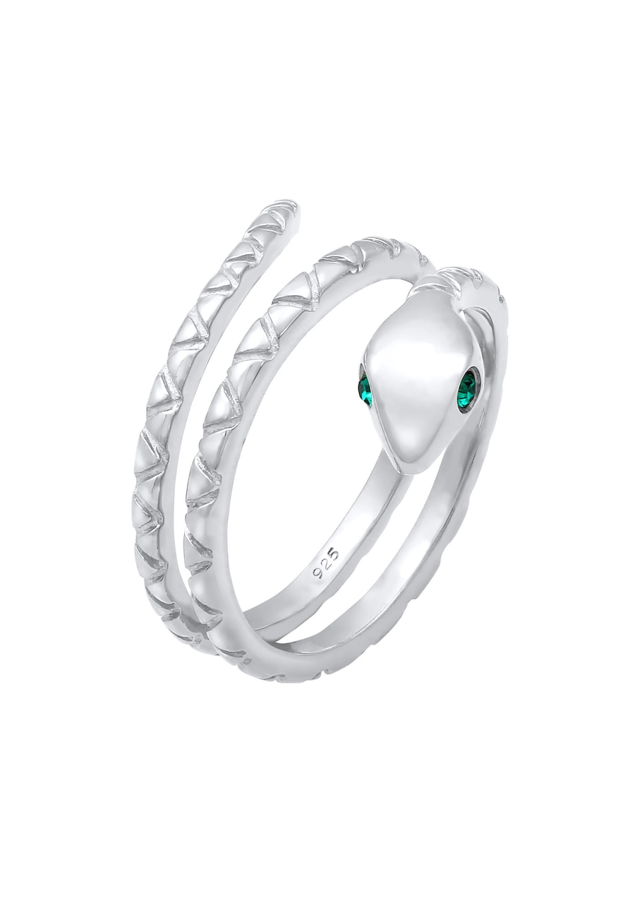 Elli Damski wąż Pinky Modern z kryształami w pozłacanym srebrze próby 925 Sterling Silver Pierścionki 1 ct