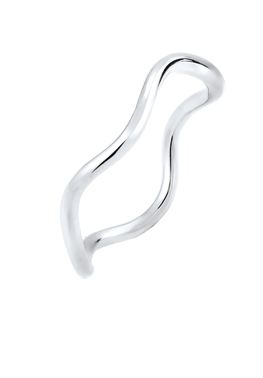 Elli Damskie fale Minimal Geo Trend w srebrze próby 925 Sterling Silver Pierścionki 1 ct