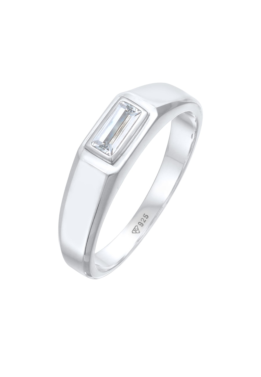 KUZZOI Męski prosty elegancki z topazem ze srebra próby 925 Sterling Silver Biżuteria męska 1 ct Męskie