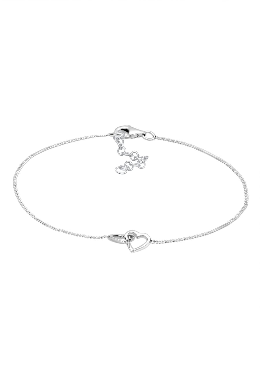 Elli Damskie serce splecione połączenie w pozłacanym różowym złotem srebrze 925 Sterling Silver Bransoletki 1 ct