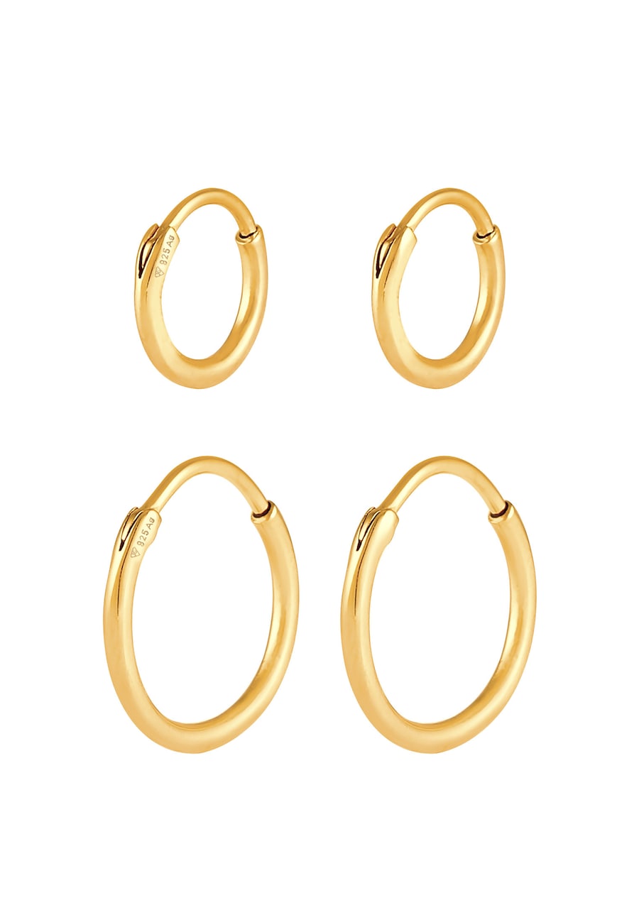 Elli Zestaw Kolczyków bez Kamienia Damski Podstawowy 925 Sterling Silver Impreza / Sylwester Kolczyki 1 ct