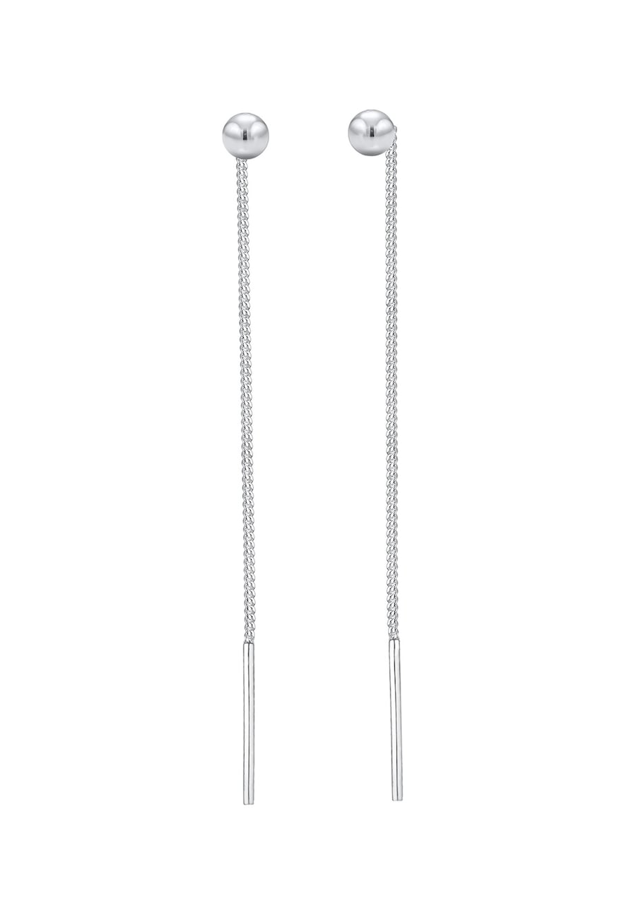 Elli Damskie kolczyki przeciągane przez ucho kulka minimalne ze srebra próby 925 Sterling Silver Kolczyki 1 ct