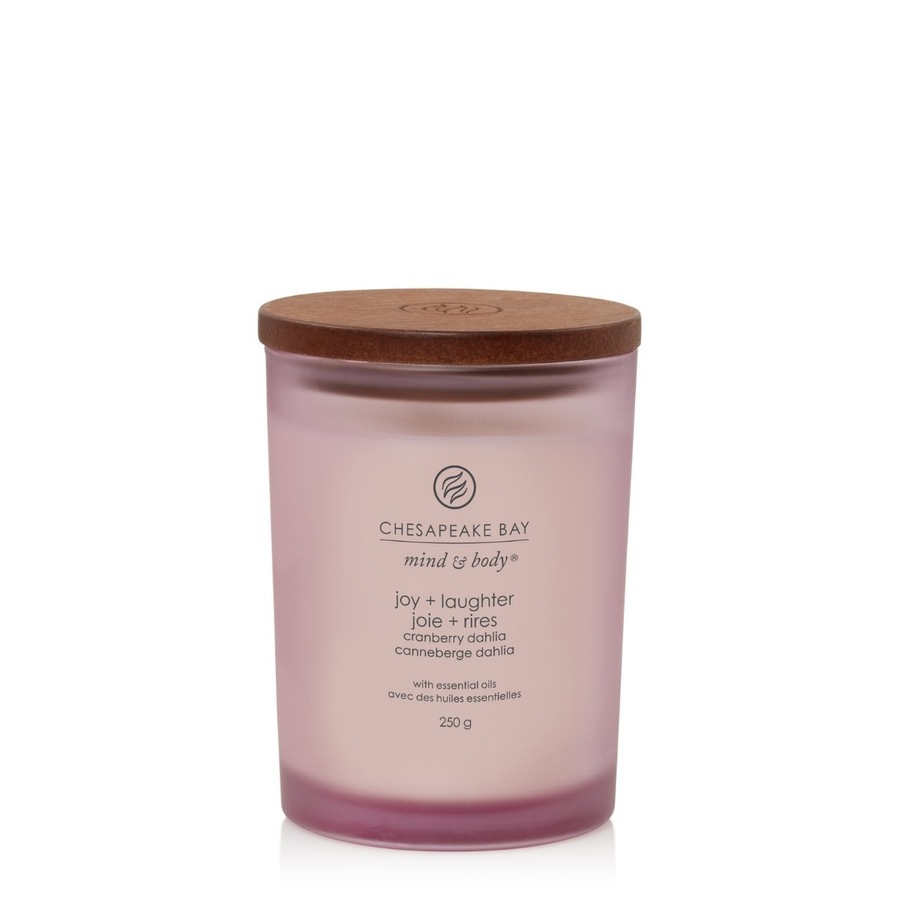 Chesapeake Bay ŚWIECA DUŻA Z 3 KNOTAMI JOY & LAUGHTER (CRANBERRY DAHLIA) Świeczki 250 g