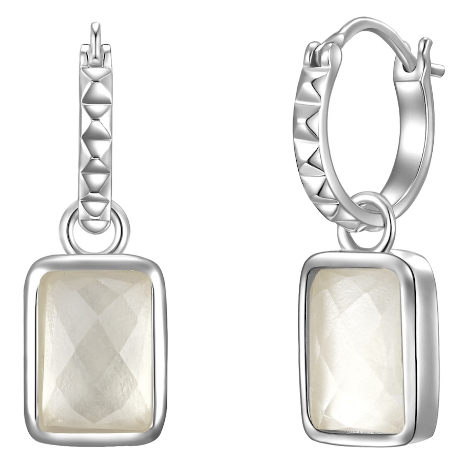 Glanzstücke München Kolczyki wiszące srebrne srebro wysokiej próby Kwarc różowy srebrny 1 ct Damski